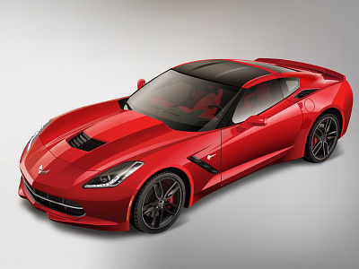 2014 Chevrolet Corvette 2014 chevrolet corvette angry ape corvette illustration illustrator iyceking red red and black sports cars