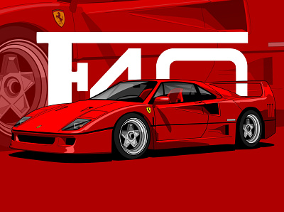 Ferrari F40 car car vector f40 ferrari ferrari f40 illustration vector