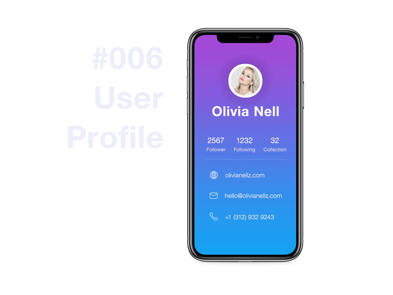 #006 Daily UI Challenge User Profile