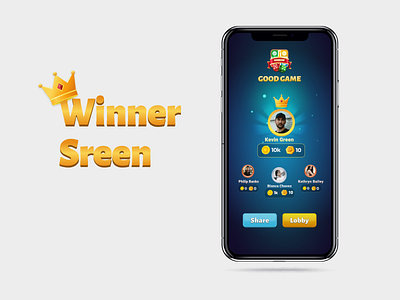 Winner screen game design game winner screen mobile app design mobile design ui design uiux winner screen winner screen