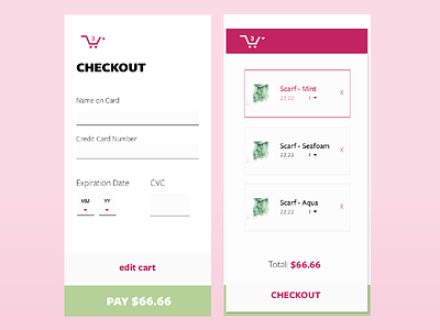 Daily UI #002 -- Credit Card Checkout dailyui mobile ui