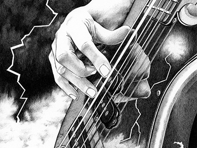 Throne ballpoint ballpoint pen bass biro fine art guitar illustration ink drawing pen and ink