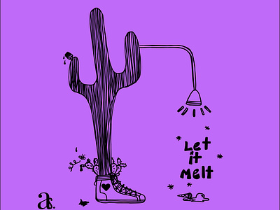 Let It Melt cactus chicana desert ice cream ice cream cone illustration lamp lettering mexican saguaro shoe sneaker urban