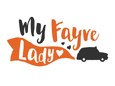 My Fayre Lady Logo handwritten logo love love hearts orange script taxi wedding