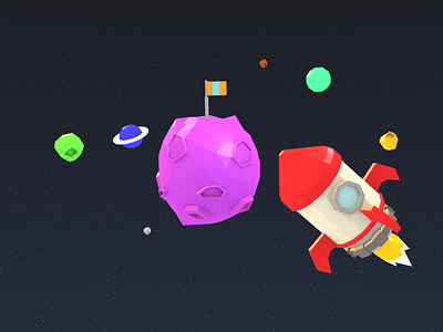 Space Crusader 3d adventure b3d blender exploration galaxy isometric low poly space