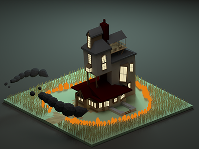 Attack On The Burrow 3d b3d blender burrow design fanart halfbloodprince harrypotter isometric low poly lowpoly render