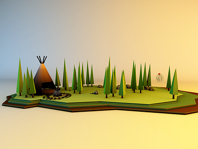 Blob - Camping in the woods blob camp cartoon cinema4d lowpoly render woods