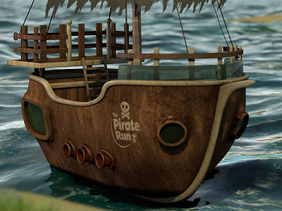 Tiny Pirate Boat - Close Up cinema4d maya pirateboat substancepainter