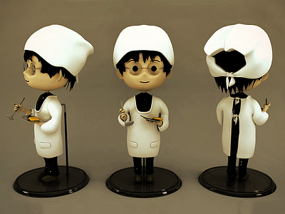 Toy Kid - Action Figure 3d character action figure chef kid maya modeling toy vray render
