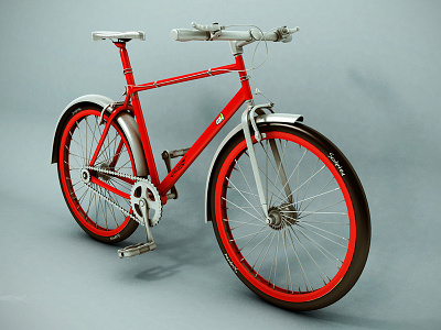 The Mechanical 3d bike mechanical model vray