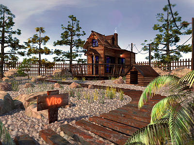 Vito's Cabin - Dynamic View cabin cg maya smoke vray woods