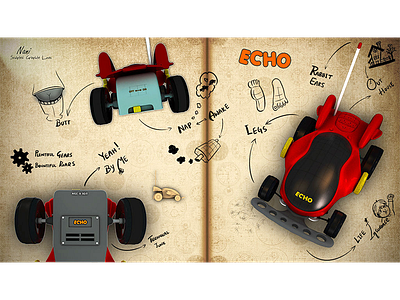 Echo - Remote Toy Car (Illustration) 3d car echo illustration remote toy