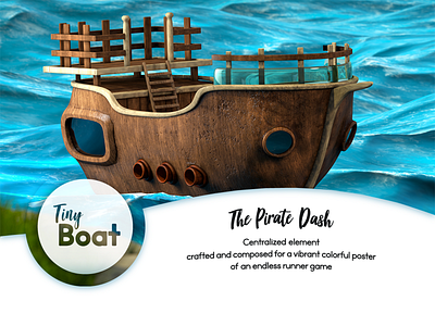 Tiny Boat - Behance Promotion 3d behance boat composition hull promotion render tiny