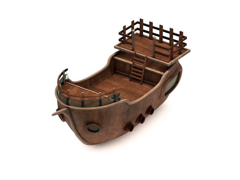 Tiny Boat - 360° 360 boat tiny wooden