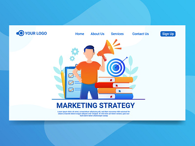 Marketing Strategy graphicdesign illustration landing page uidesign vector