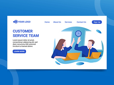 Landing page ilustration customer service character customer service character design customer service customer service design design illustration illustration design landing page website