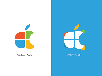 Windows + apple graphicdesigner ilustrator logo logoapple logoart logowindows visualart