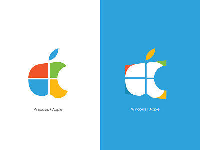 Windows + apple graphicdesigner ilustrator logo logoapple logoart logowindows visualart