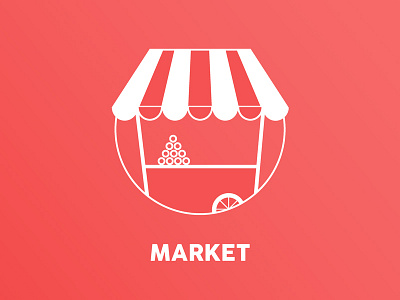 Market // icon beverage bocconi buy food food cart line market marquee product red thin