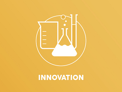 Innovation // icon beverage chemistry food innovation laboratory test yellow