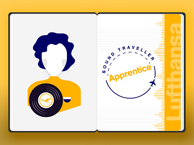 Apprentice Badge beginner flight lufthansa passpo passport play sound travel vintage vynil world