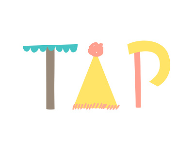 Take A Party // logo draft acronym baby children enfant kids mum party pastel scribble