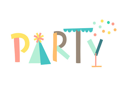 Take A Party // logo draft acronym baby children enfant kids mum party pastel scribble