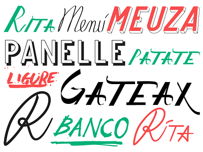 Italian Food // various lettering