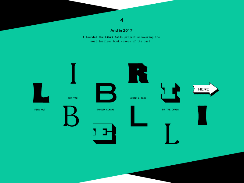 Libri Belli // typo composition bookcover books bright colors brutalist typography ui vintage web design
