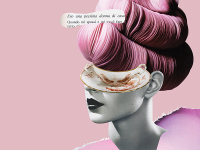 Italianism // collage #4 art collage divine dress fashion fifties fluffy hairstyle housewife pink woman women