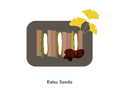 Food illustration set // Katsu Sando bread flat food ginkgo illustration japan menu minimal pattern salad sandwich toast