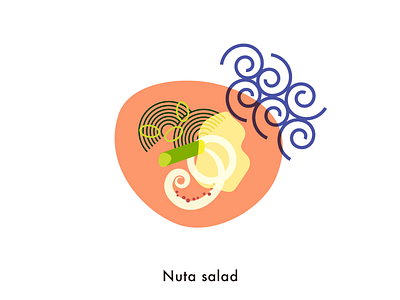 Food illustration set // Nuta Salad abstract flat food geometric japan menu salad salad bowl seafood