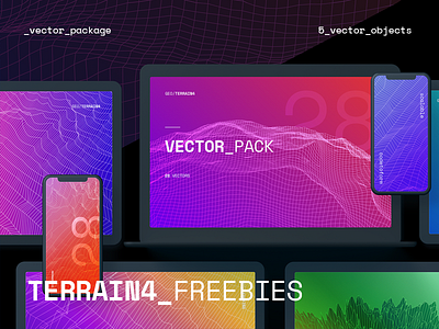 GEO_TERRAIN_4 Freebies Vector Pack 3d bitcoin blockchain cyber freebie network polygon surface terrain vector