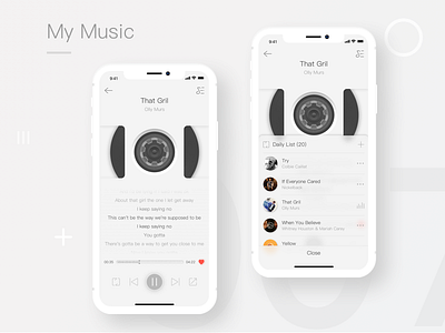 App_UI_007 app design music player ui ux vintage style