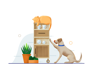 017_Cats And Dogs color design electricity illustration ui