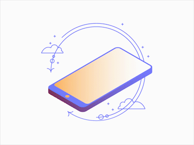 Phone connection animation illustrator vector