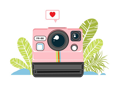 Pink camera illustrator vector