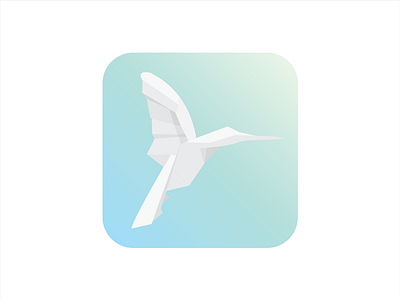 Hummingbird app draft #2 flat gradient hummingbird icon illustration origami pastel vector