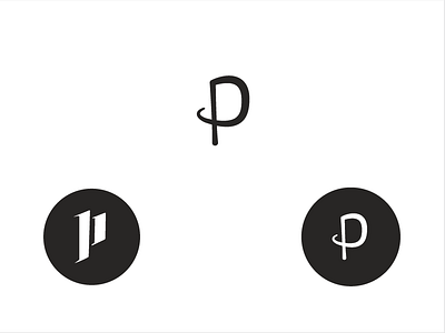 Personal P letter p logo simple stamp typography