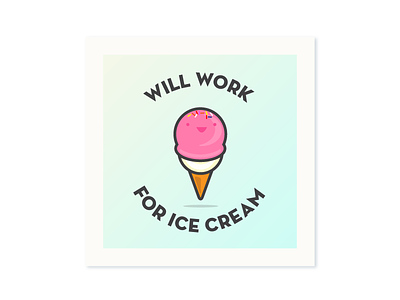 Will work for cute ice cream illustration kawaii pastels vector