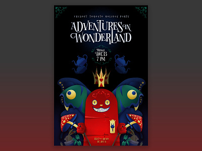 Adventures in Wonderland alice illustration poster