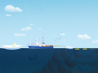Seismic Blasting arctic cloud greenpeace iceberg illustration polar bear seismic testing ship texture vessel
