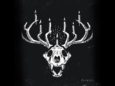 1 John 5:21 antler bible verse candles dark illustration procreate procreate app skull spooky wolf skull