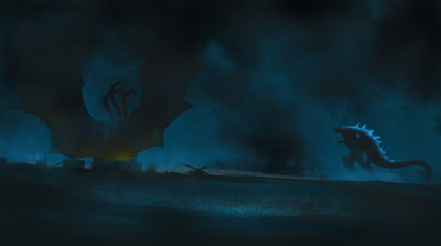Godzilla: King of the Monsters art fanart godzilla illustration movie painting