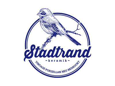 Logo for Stadtrand Keramik bird ceramic hand drawn logo switzerland vintage