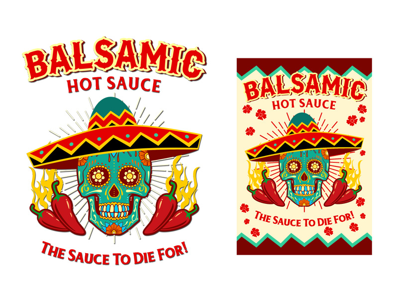 Logo design based on Sugar Skull drawing sauce food mexican mexico skull sugar