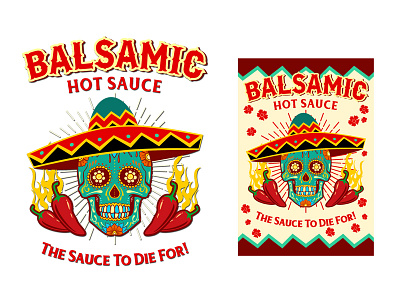 Logo design based on Sugar Skull drawing food mexican mexico sauce skull sugar