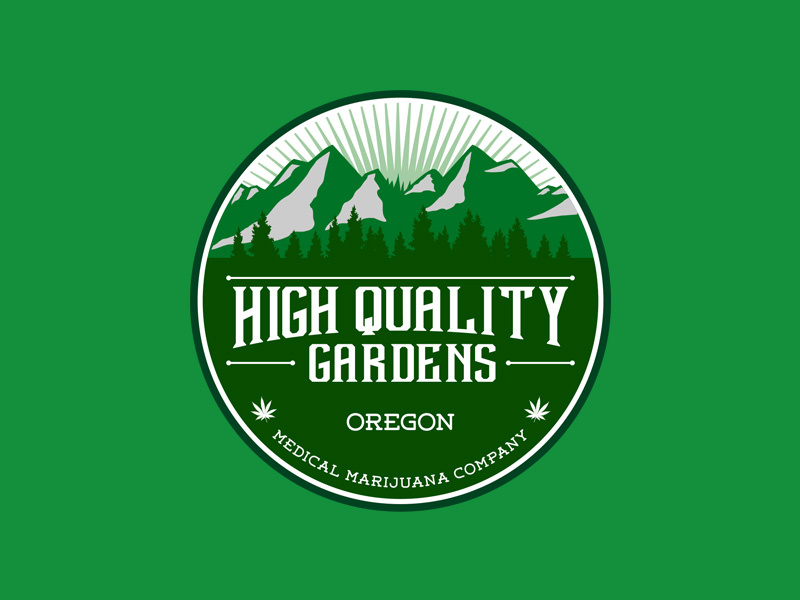 Rounded Logo for Medical Marijuana Co, retro classic vintage gardens oregon marijuana medical