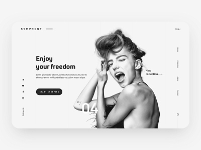 Fashion store black and white concept design ecommerce fashion interface model ui uiux user experience user interface ux webdesign website