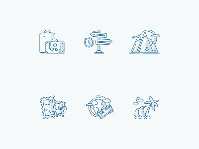 Travelling outline icon pack